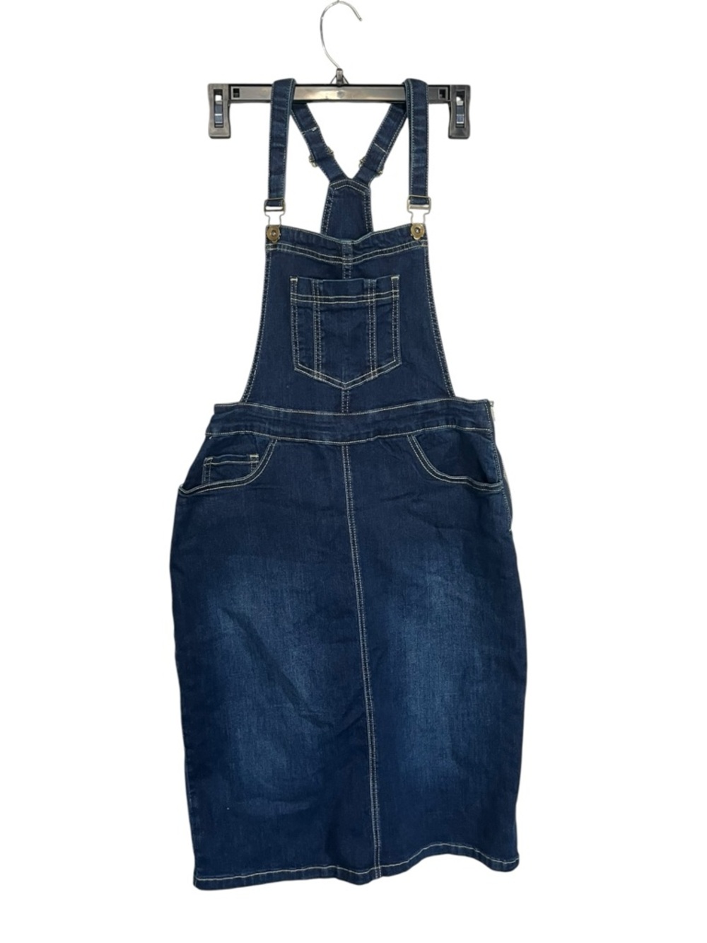 MSE Main street exchange | Dark Blue Overall Jumper‎ Denim Dress 6